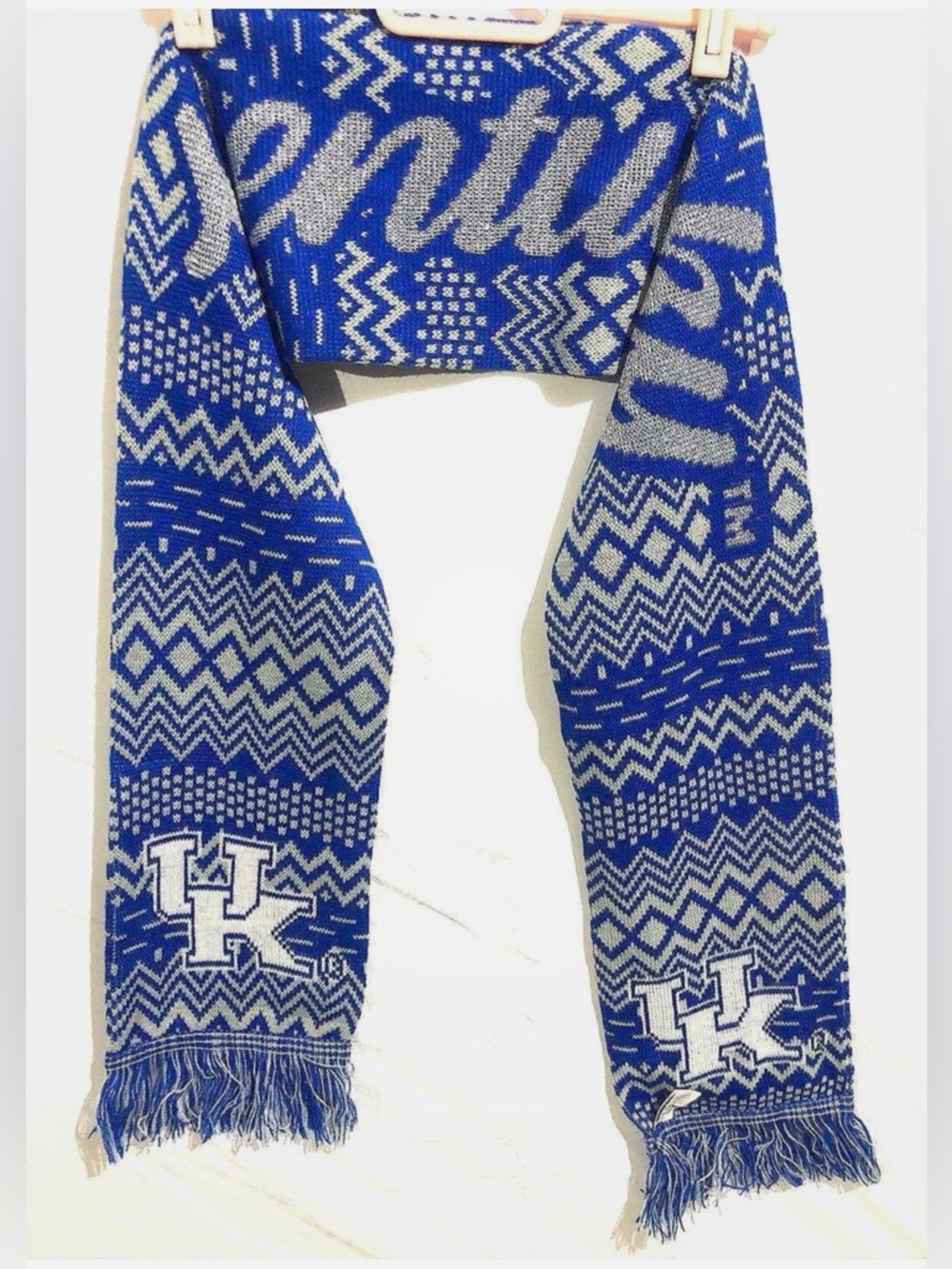 Forever Collectibles Blue and White Kentucky Scarf
